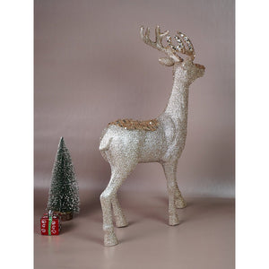 Little Surprise Box 18 inches & 15inches 2pcs Bronze sequence gold Reindeer Combo - Christmas Decor