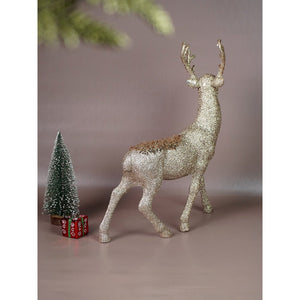 Little Surprise Box 18 inches & 15inches 2pcs Bronze sequence gold Reindeer Combo - Christmas Decor