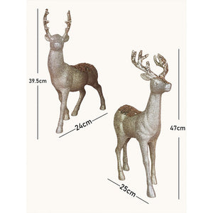 Little Surprise Box 18 inches & 15inches 2pcs Bronze sequence gold Reindeer Combo - Christmas Decor