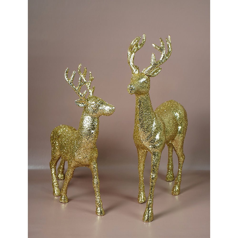 Little Surprise Box 18 inches & 15inches 2pcs Gold Reindeer Combo Christmas Décor - Christmas Decor