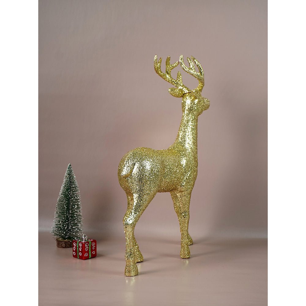 Little Surprise Box 18 inches & 15inches 2pcs Gold Reindeer Combo Christmas Décor - Christmas Decor