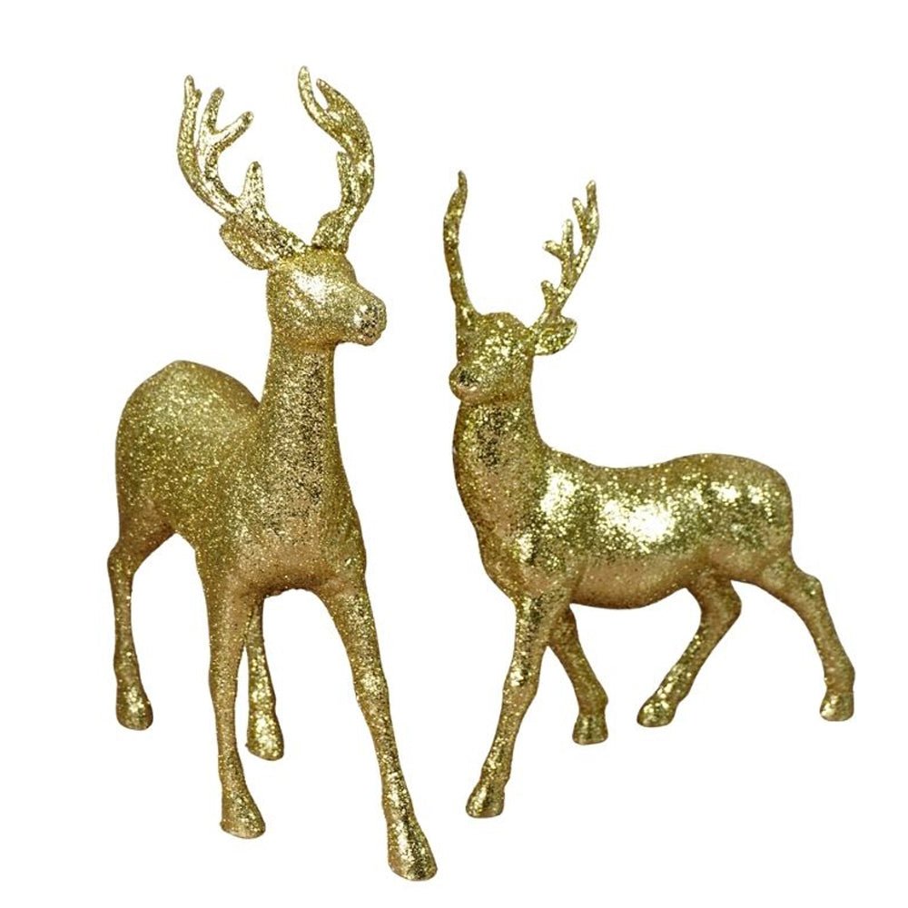 Little Surprise Box 18 inches & 15inches 2pcs Gold Reindeer Combo Christmas Décor - Christmas Decor