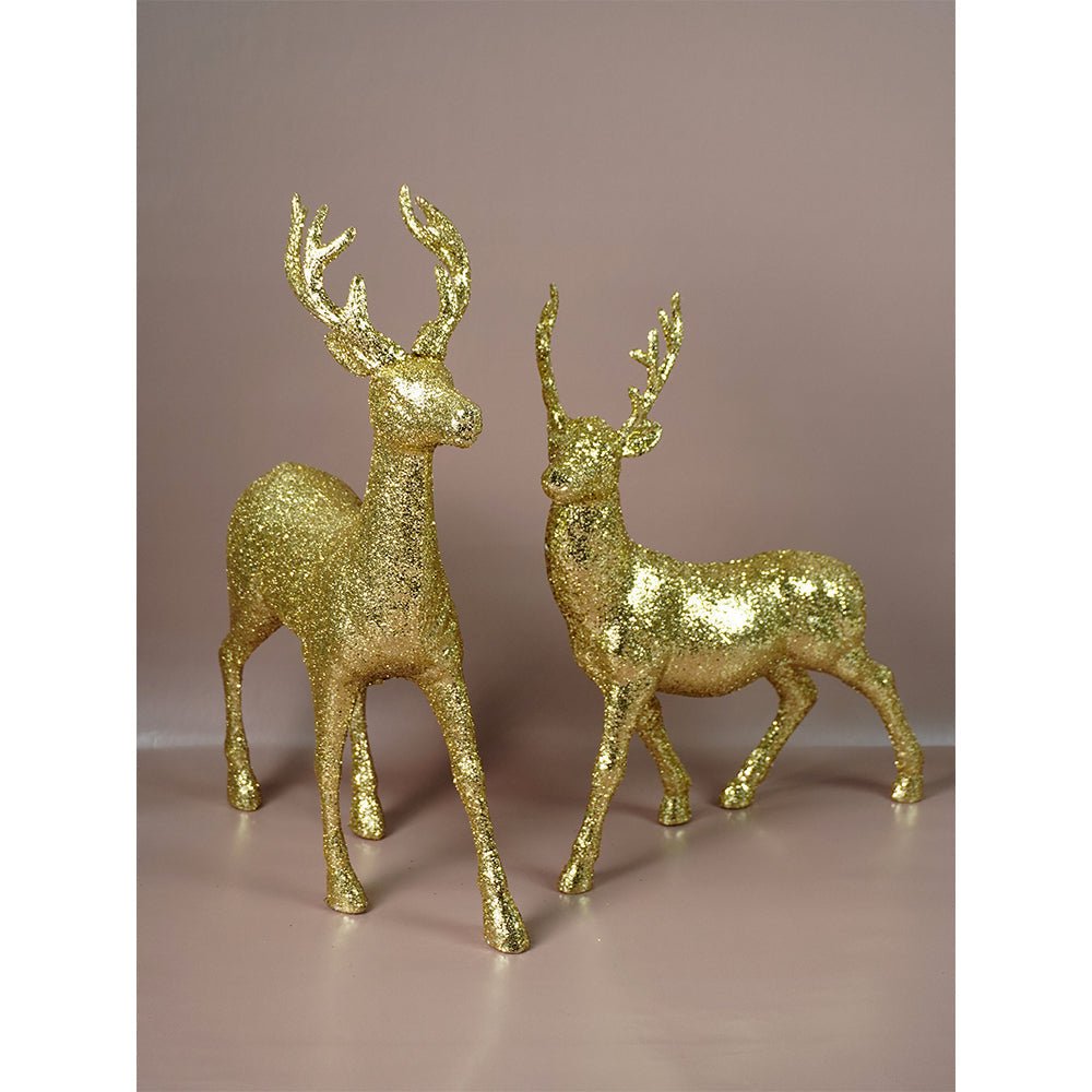 Little Surprise Box 18 inches & 15inches 2pcs Gold Reindeer Combo Christmas Décor - Christmas Decor