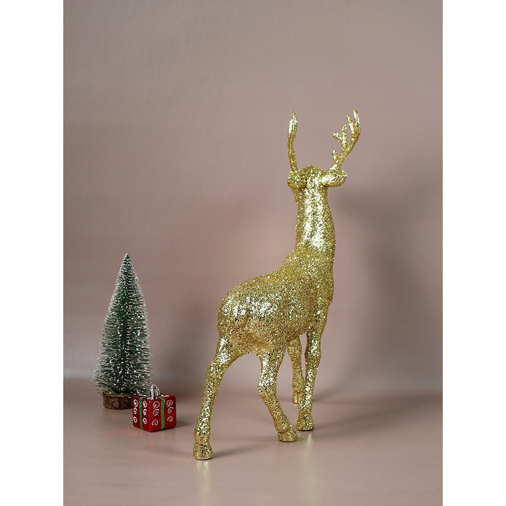 Little Surprise Box 18 inches & 15inches 2pcs Gold Reindeer Combo Christmas Décor - Christmas Decor