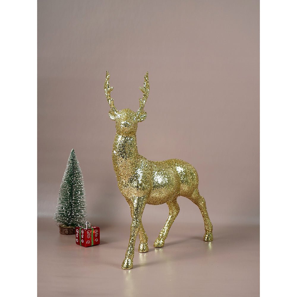 Little Surprise Box 18 inches & 15inches 2pcs Gold Reindeer Combo Christmas Décor - Christmas Decor