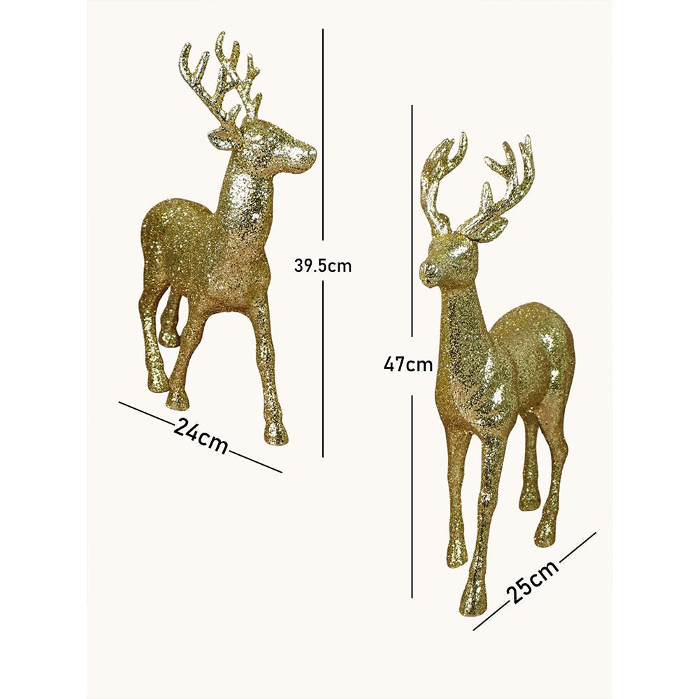 Little Surprise Box 18 inches & 15inches 2pcs Gold Reindeer Combo Christmas Décor - Christmas Decor