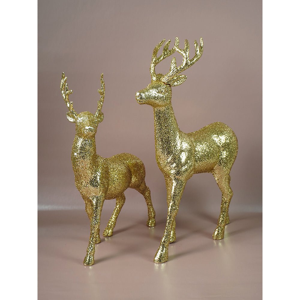 Little Surprise Box 18 inches & 15inches 2pcs Gold Reindeer Combo Christmas Décor - Christmas Decor