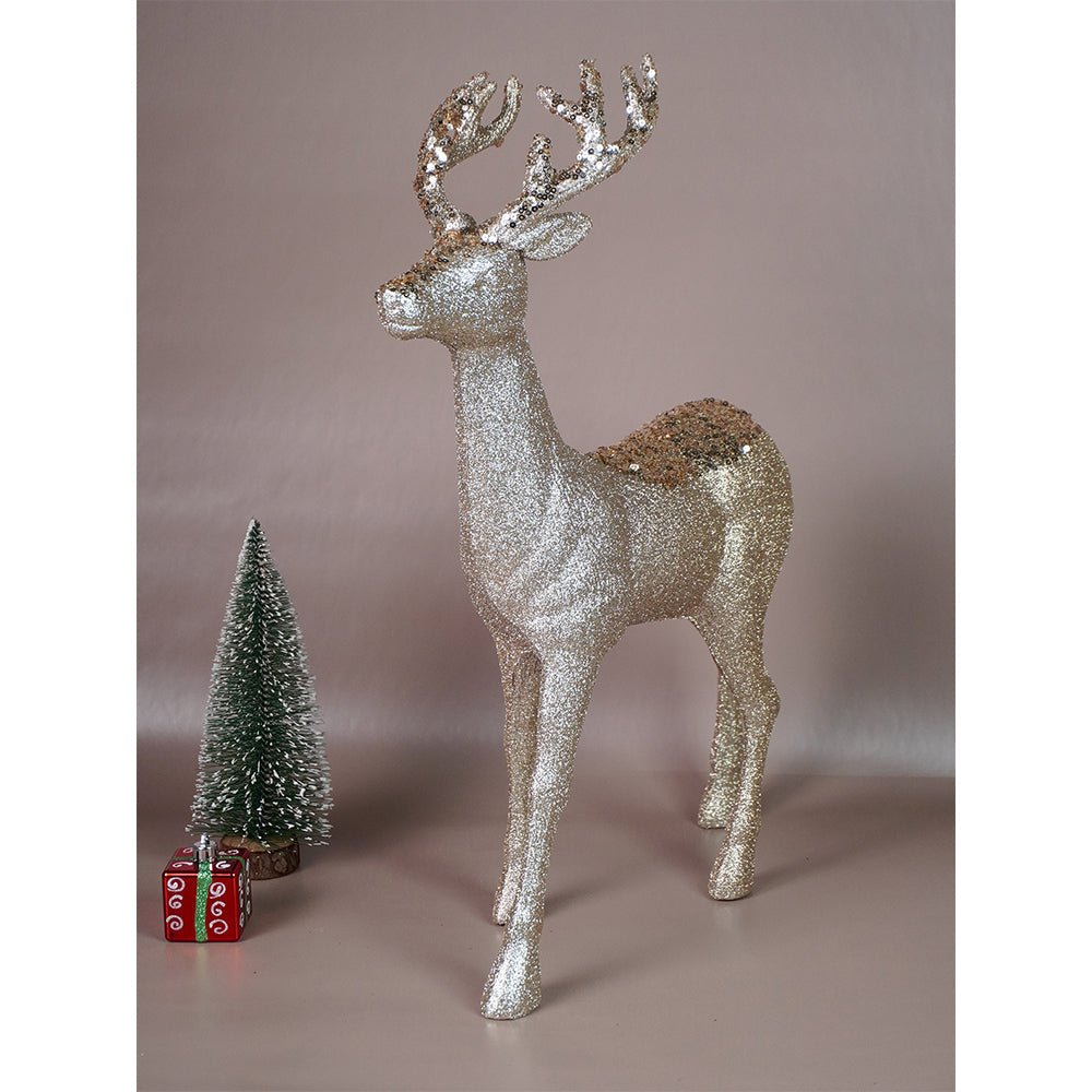 Little Surprise Box 18 inches Big Bronze sequence Reindeer Christmas Décor and Decoration - Christmas Decor