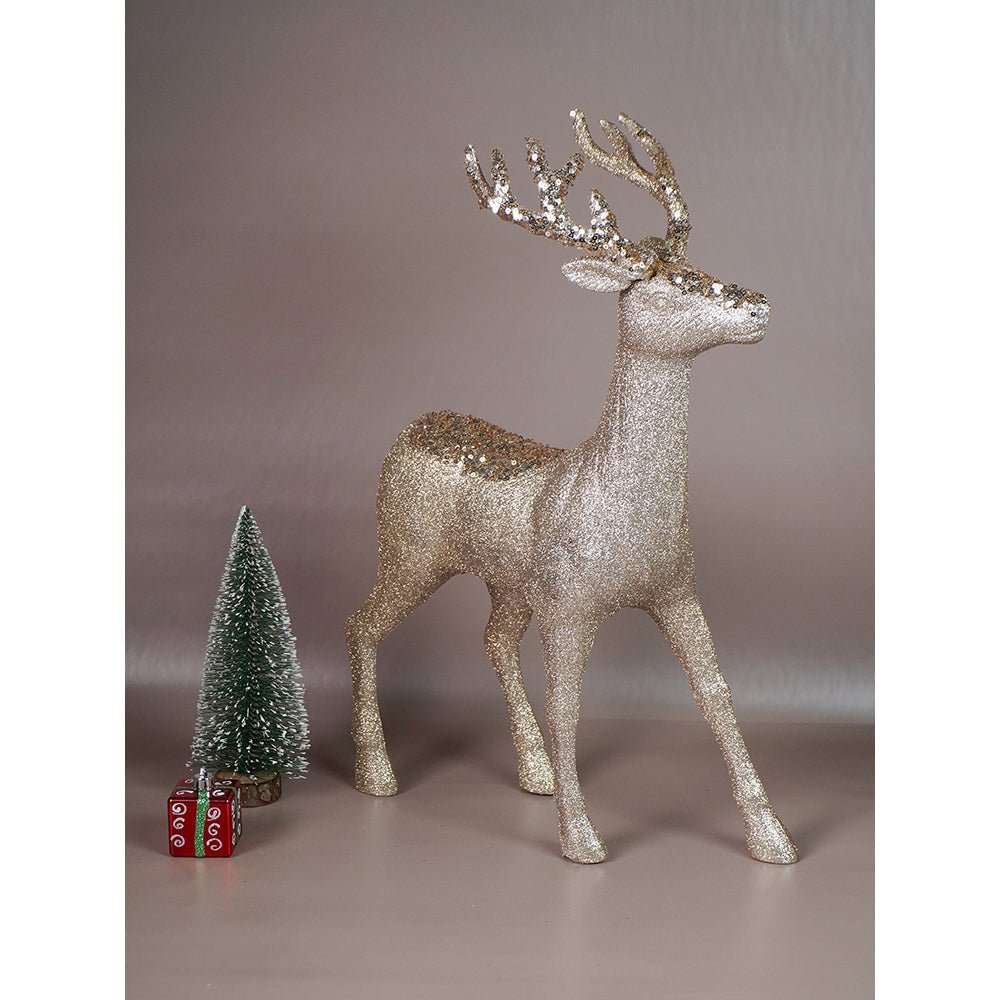 Little Surprise Box 18 inches Big Bronze sequence Reindeer Christmas Décor and Decoration - Christmas Decor