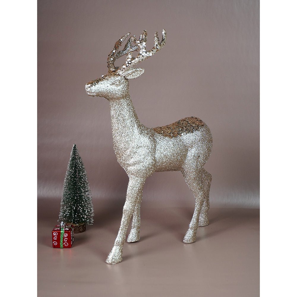 Little Surprise Box 18 inches Big Bronze sequence Reindeer Christmas Décor and Decoration - Christmas Decor