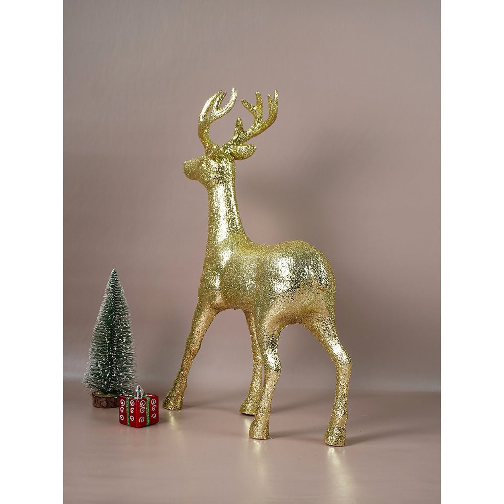 Little Surprise Box 18 inches Big Gold shimmer Reindeer Christmas Décor and Decoration - Christmas Decor