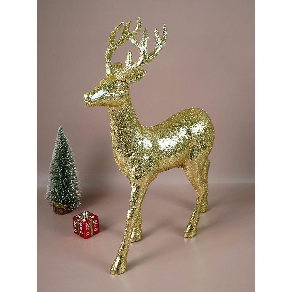 Little Surprise Box 18 inches Big Gold shimmer Reindeer Christmas Décor and Decoration - Christmas Decor