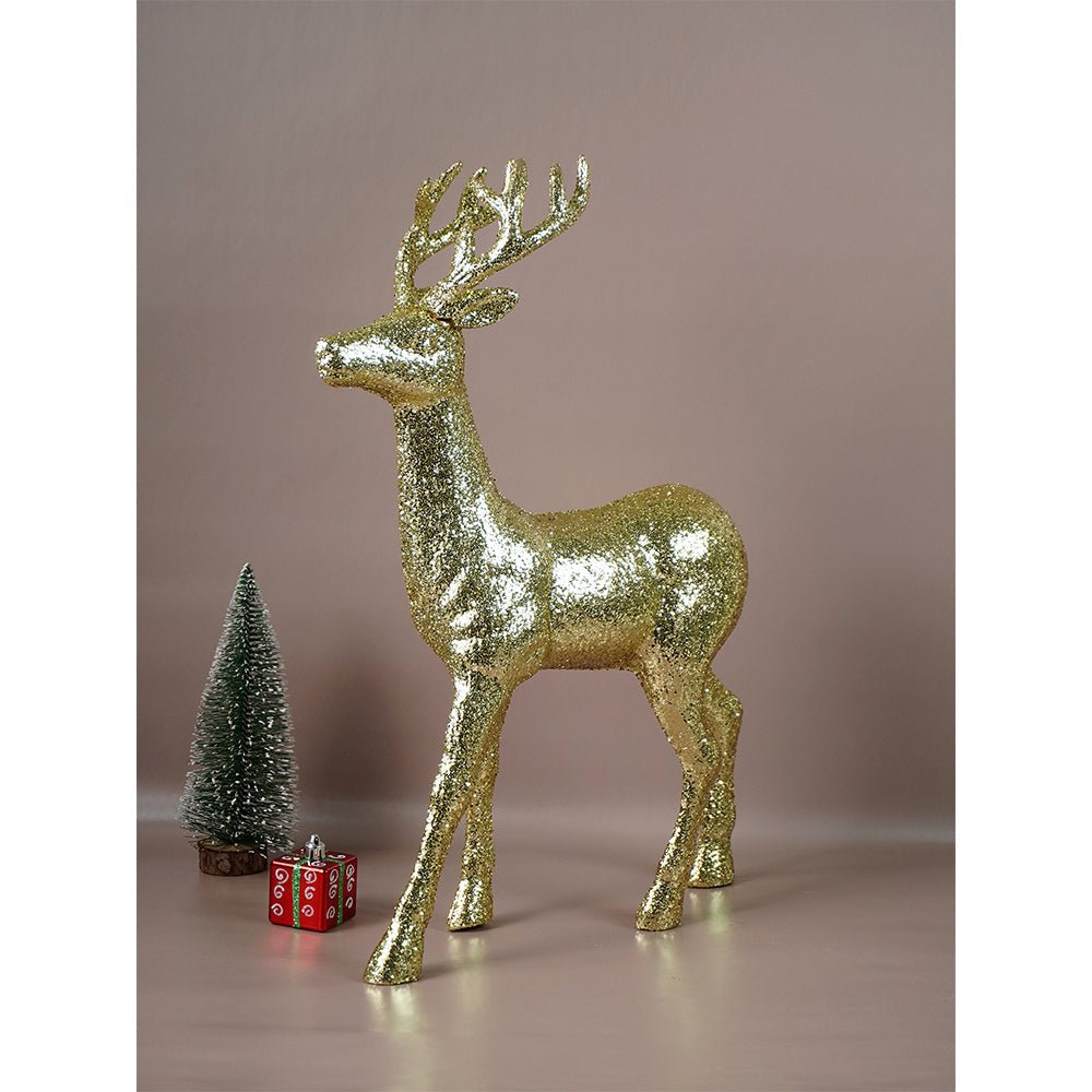 Little Surprise Box 18 inches Big Gold shimmer Reindeer Christmas Décor and Decoration - Christmas Decor