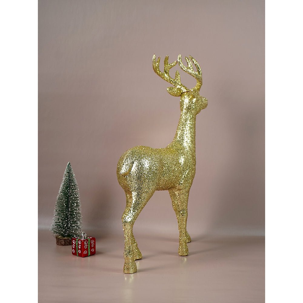 Little Surprise Box 18 inches Big Gold shimmer Reindeer Christmas Décor and Decoration - Christmas Decor