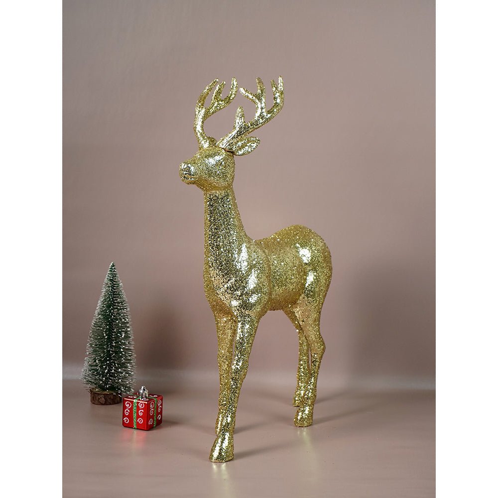 Little Surprise Box 18 inches Big Gold shimmer Reindeer Christmas Décor and Decoration - Christmas Decor