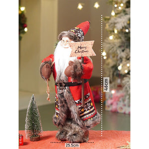 Little Surprise Box 18 inches Dark Maroon & Grey Wooden Signage Santa Christmas Home & Table Décor - Christmas Decor