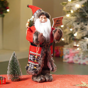 Little Surprise Box 18 inches Dark Maroon & Grey Wooden Signage Santa Christmas Home & Table Décor - Christmas Decor