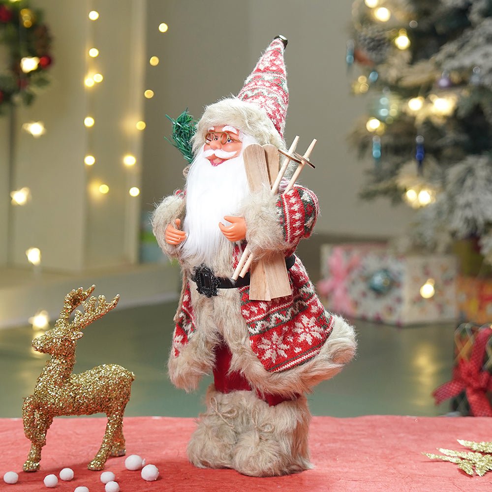 Little Surprise Box 18 inches Red & Olive Snowflakes Santa , Christmas Home and Table Décor - Christmas Decor