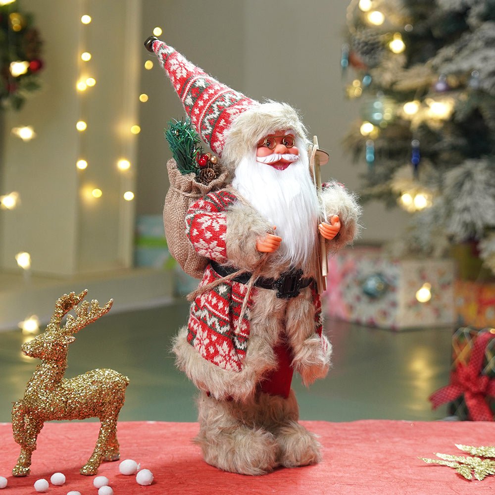 Little Surprise Box 18 inches Red & Olive Snowflakes Santa , Christmas Home and Table Décor - Christmas Decor