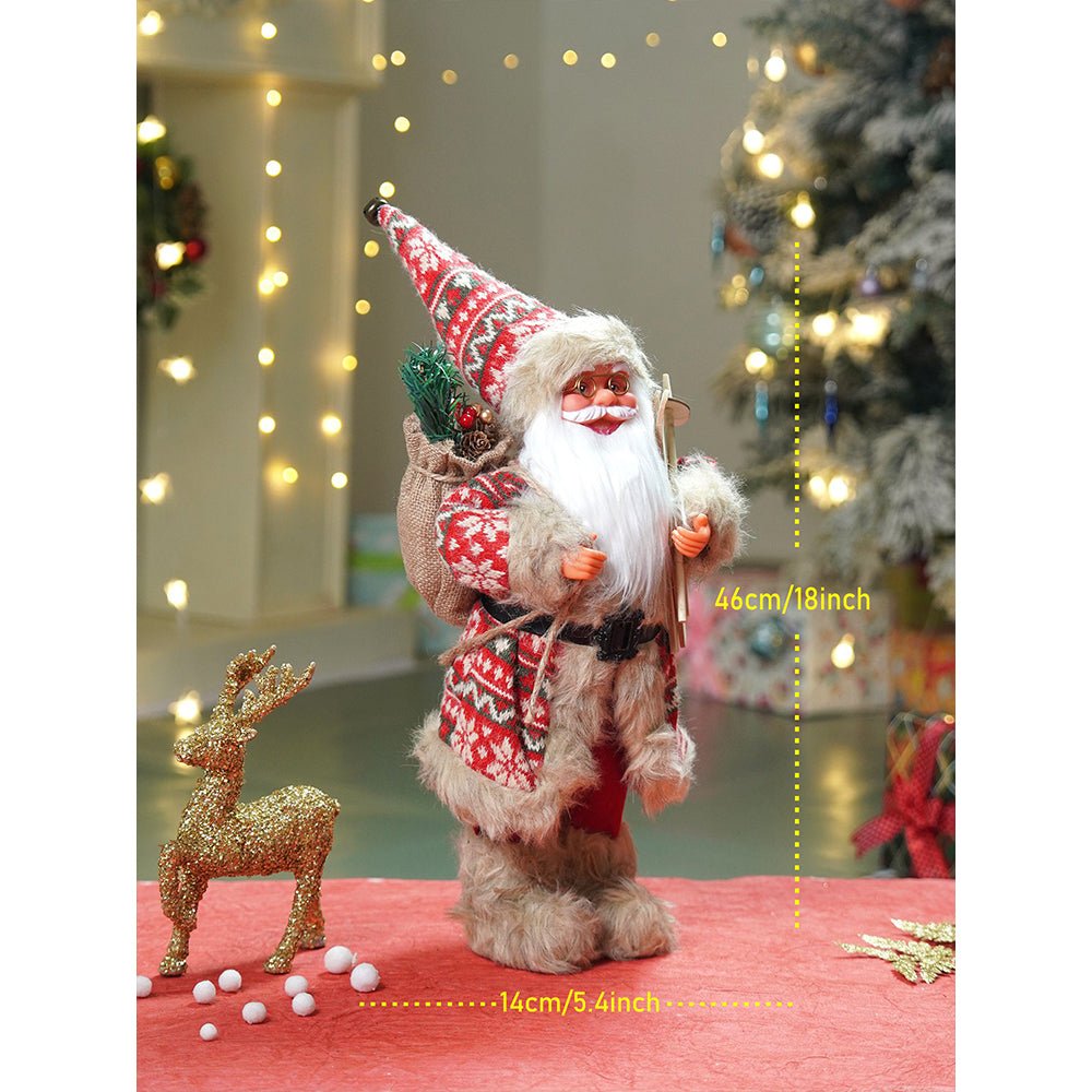 Little Surprise Box 18 inches Red & Olive Snowflakes Santa , Christmas Home and Table Décor - Christmas Decor