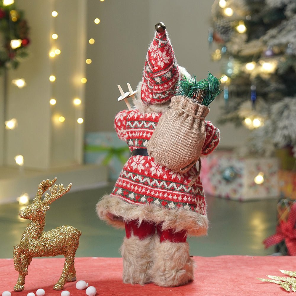 Little Surprise Box 18 inches Red & Olive Snowflakes Santa , Christmas Home and Table Décor - Christmas Decor