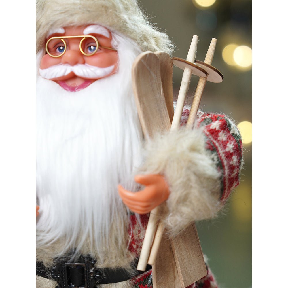 Little Surprise Box 18 inches Red & Olive Snowflakes Santa , Christmas Home and Table Décor - Christmas Decor