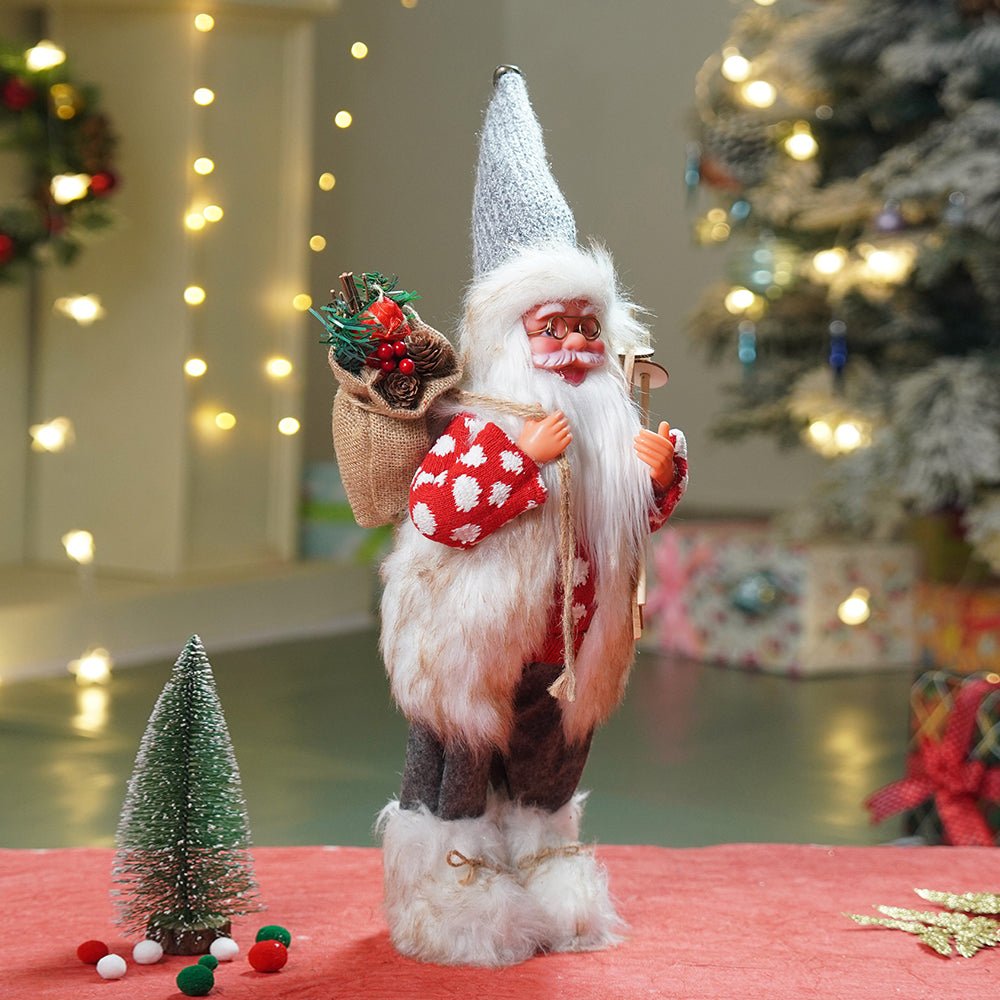 Little Surprise Box 18 inches Red Polka Dots Ski Santa ,Christmas Home and Table Décor - Christmas Decor