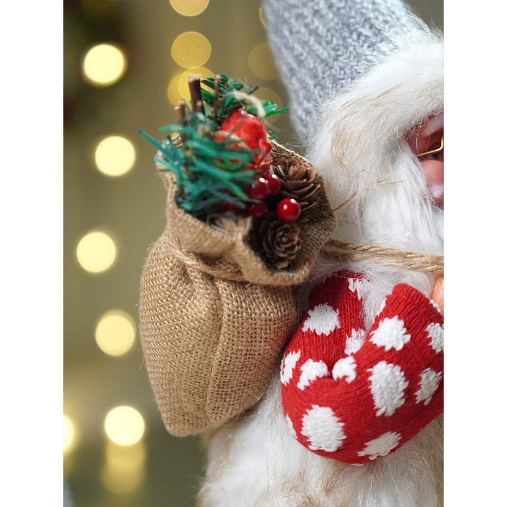 Little Surprise Box 18 inches Red Polka Dots Ski Santa ,Christmas Home and Table Décor - Christmas Decor