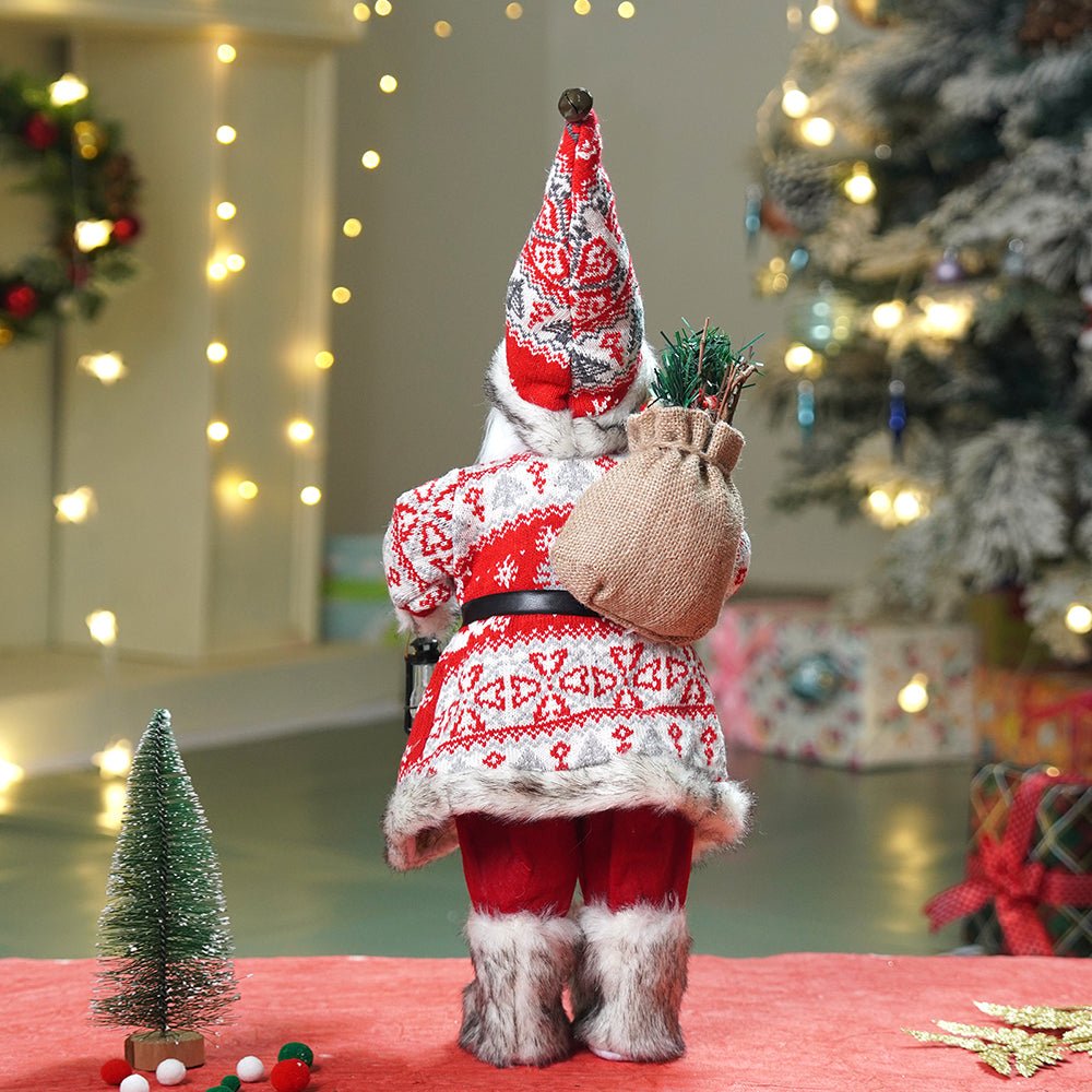 Little Surprise Box 18 inches Red & White Snowflakes Santa , Christmas Home and Table Décor - Christmas Decor