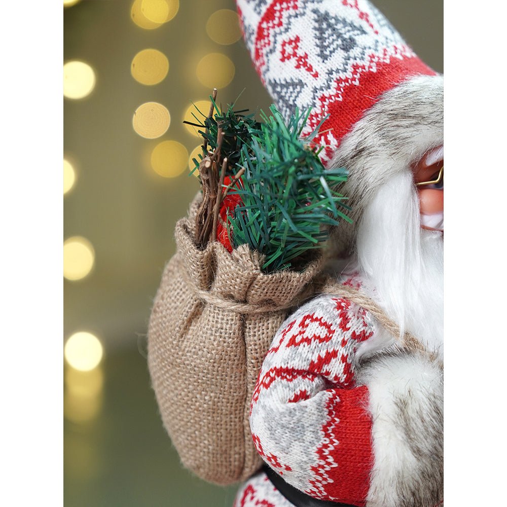 Little Surprise Box 18 inches Red & White Snowflakes Santa , Christmas Home and Table Décor - Christmas Decor