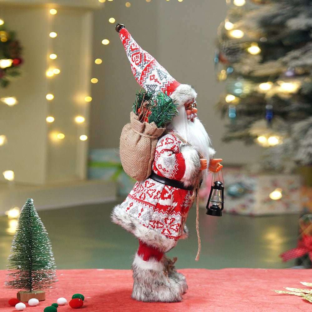 Little Surprise Box 18 inches Red & White Snowflakes Santa , Christmas Home and Table Décor - Christmas Decor