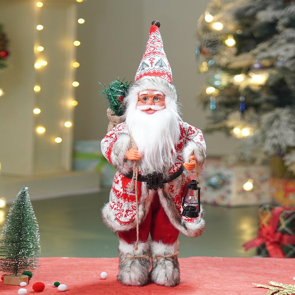 Little Surprise Box 18 inches Red & White Snowflakes Santa , Christmas Home and Table Décor - Christmas Decor