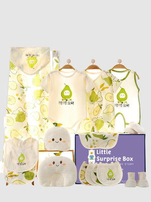 Little Surprise Box, 18 pcs Green Pear Newborn Baby Girl/ Boy Gift Box Hamper, (0 - 12 months) - LSB - BS18 - GREENPEAR