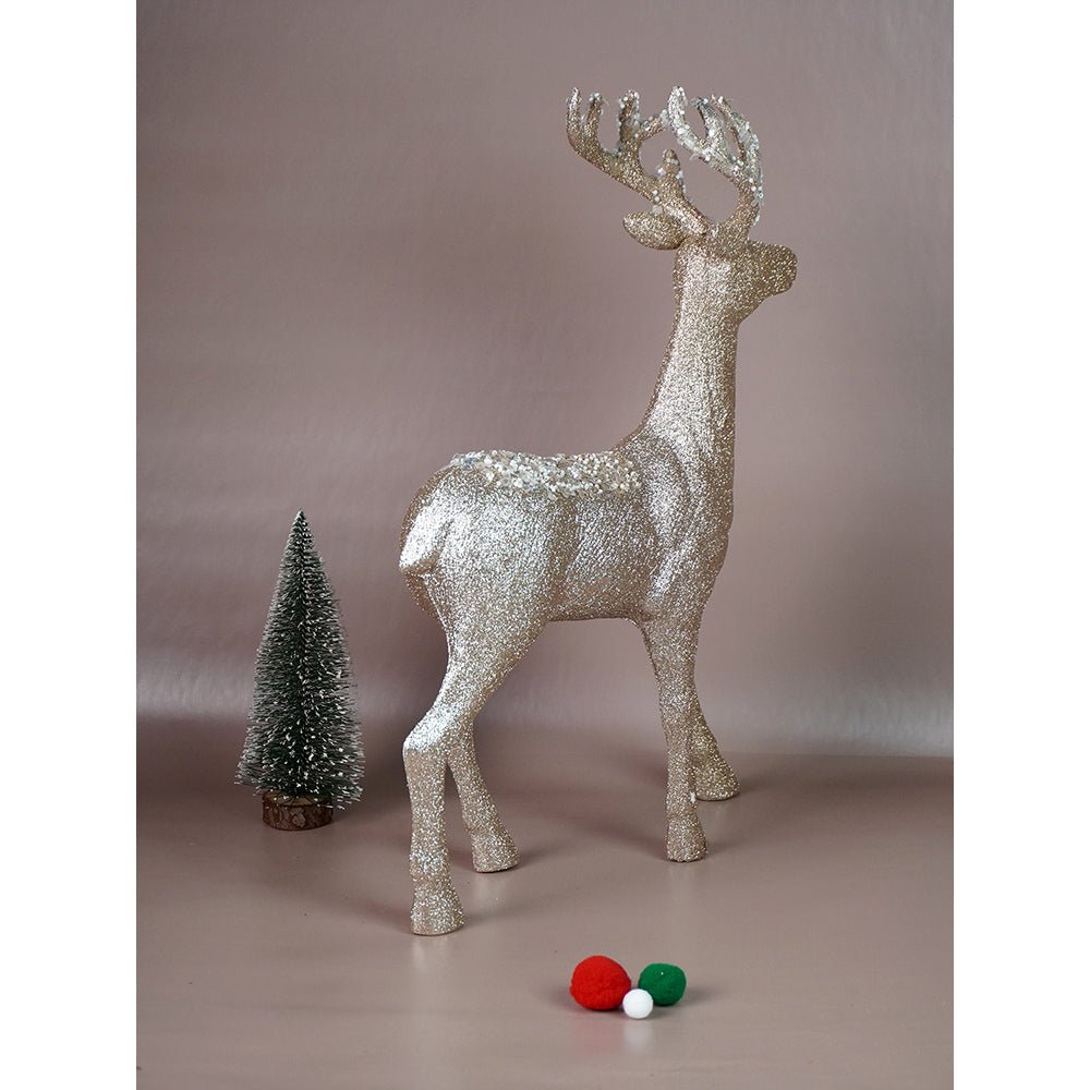 Little Surprise Box 18inches Big white Sequence Gold Reindeer Christmas Décor and Decoration - Christmas Decor