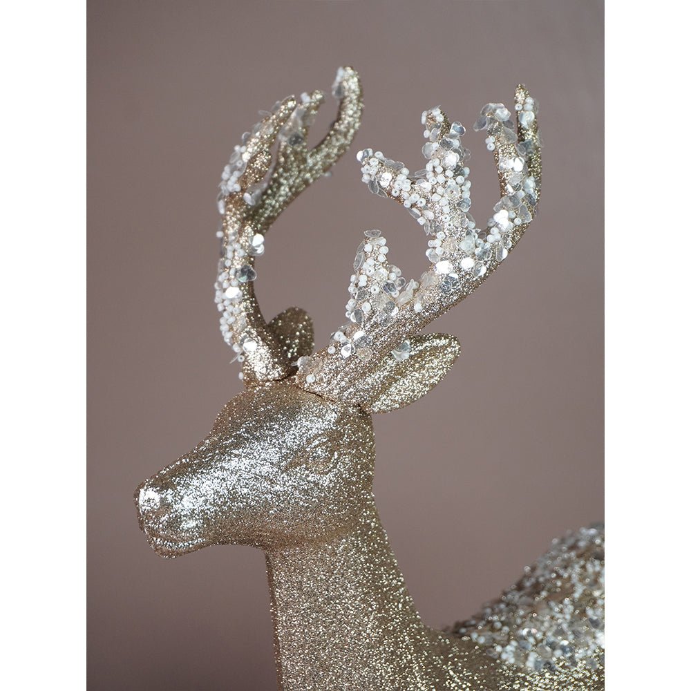 Little Surprise Box 18inches Big white Sequence Gold Reindeer Christmas Décor and Decoration - Christmas Decor
