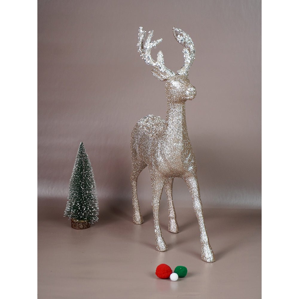 Little Surprise Box 18inches Big white Sequence Gold Reindeer Christmas Décor and Decoration - Christmas Decor