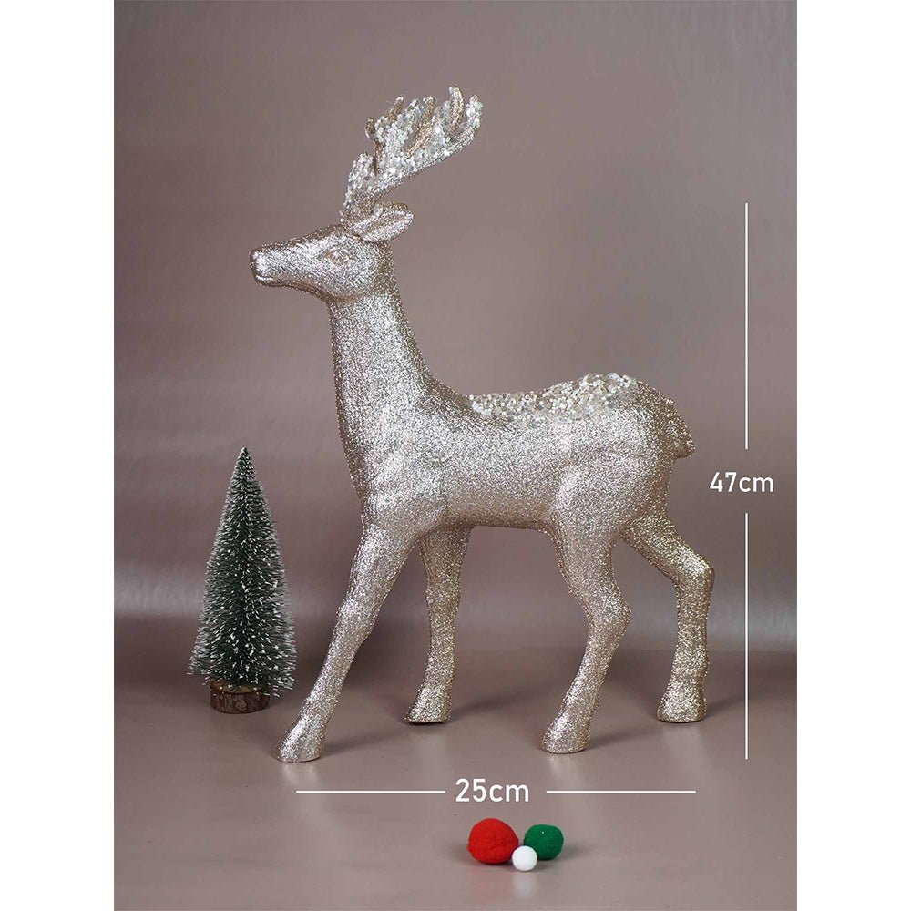 Little Surprise Box 18inches Big white Sequence Gold Reindeer Christmas Décor and Decoration - Christmas Decor