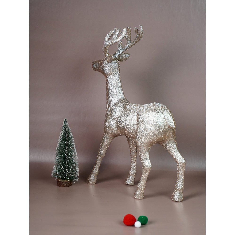 Little Surprise Box 18inches Big white Sequence Gold Reindeer Christmas Décor and Decoration - Christmas Decor