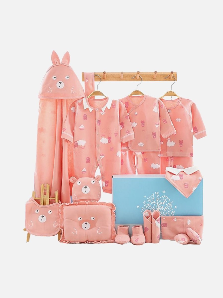 Little Surprise Box 18pcs Pink Woodland Bear Newborn Baby Girl/Boy Gift hamper Box - LSB-BS18-WDLNDBEAR