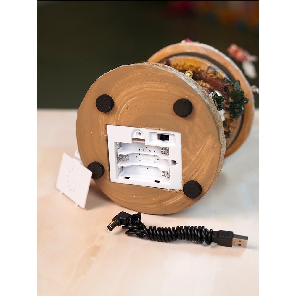 Little Surprise Box 2 Layered Rotating, Musical & Lit Angel Holy Family Bethlehem Crib and Nativity set - Christmas Decor