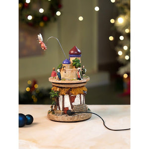 Little Surprise Box 2 Layered Rotating, Musical & Lit Angel Holy Family Bethlehem Crib and Nativity set - Christmas Decor