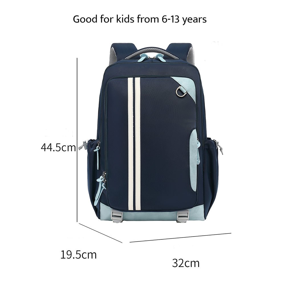 Little Surprise Box 2 stripes Ergonomic School Backpack for Kids - LSB-BG-NVY2STRIPES