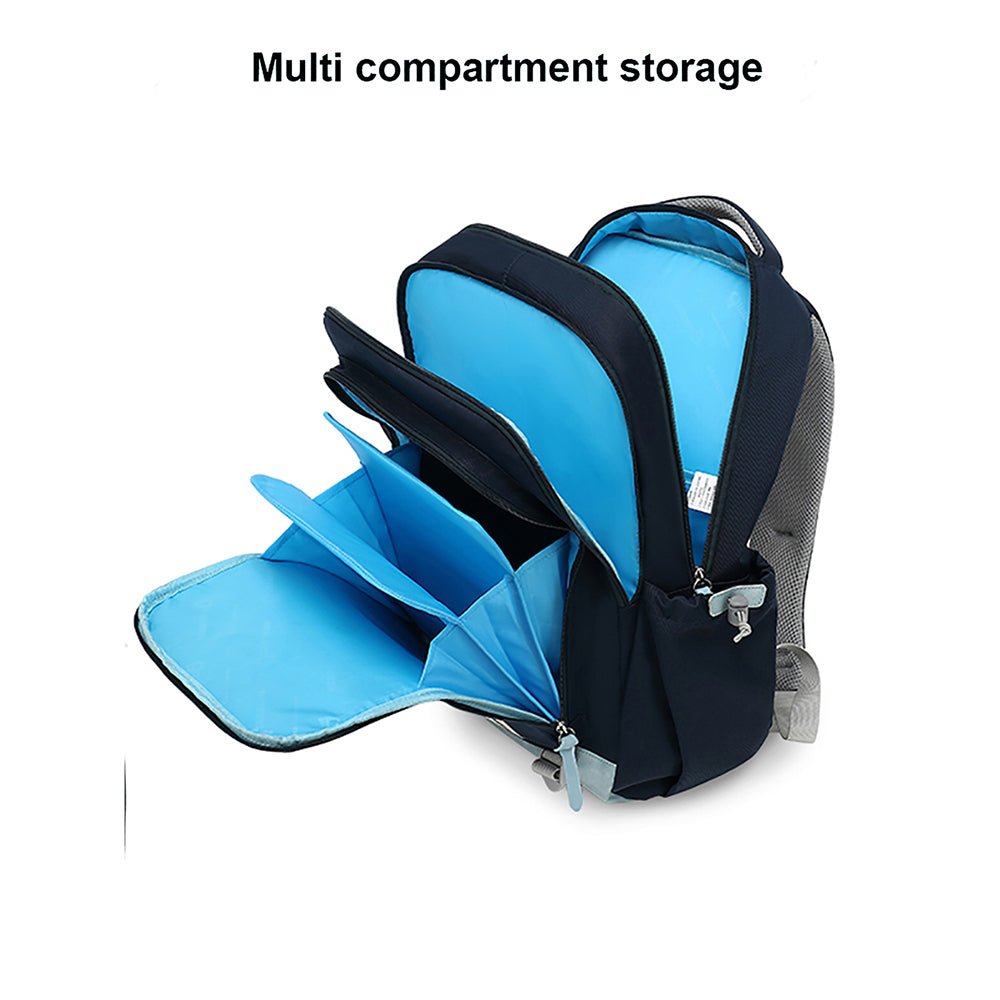 Little Surprise Box 2 stripes Ergonomic School Backpack for Kids - LSB-BG-NVY2STRIPES