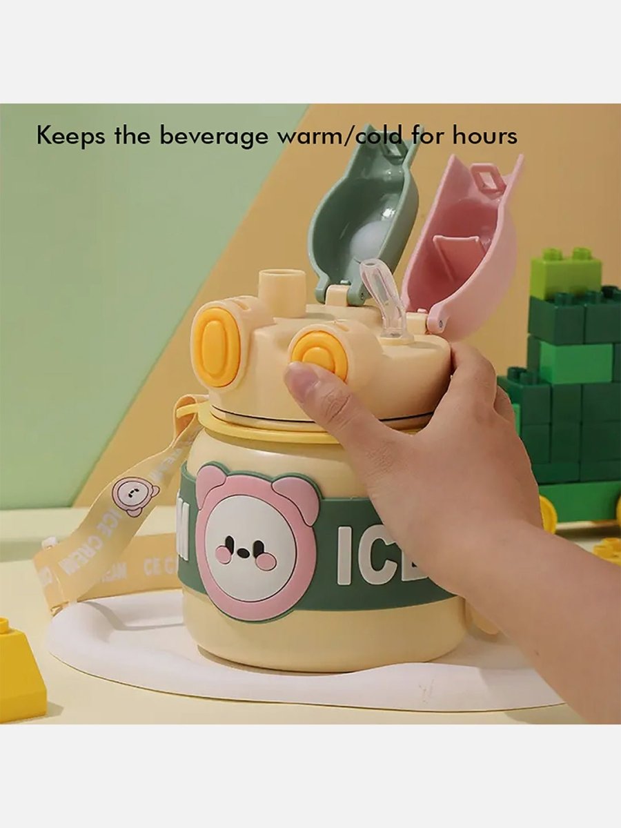 Little Surprise Box 2 Way Lid Style Ice cream Theme Kids Water Bottle - LSB-WB-YELWICECREAM