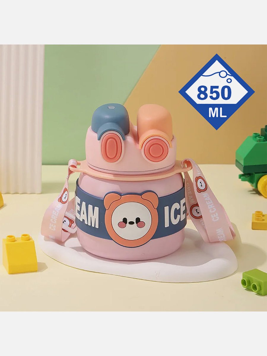 Little Surprise Box 2 Way Lid Style Ice cream Theme Kids Water Bottle - LSB-WB-PNKICECREAM