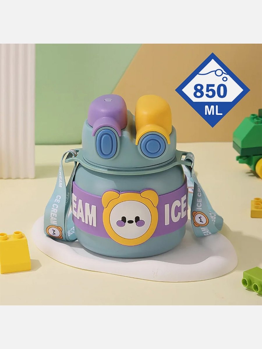 Little Surprise Box 2 Way Lid Style Ice cream Theme Kids Water Bottle - LSB-WB-BLUICECREAM