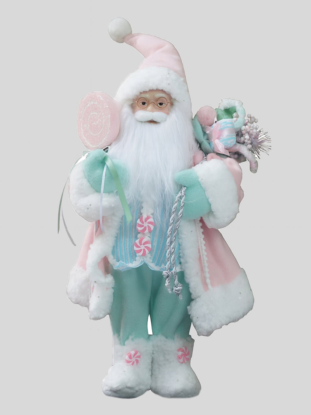 Little Surprise Box 20 inches Pastel Candyland self standing Santa Christmas table décor - Christmas Decor