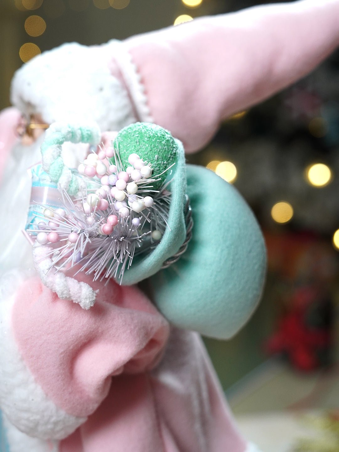 Little Surprise Box 20 inches Pastel Candyland self standing Santa Christmas table décor - 20 inch Christmas Decor