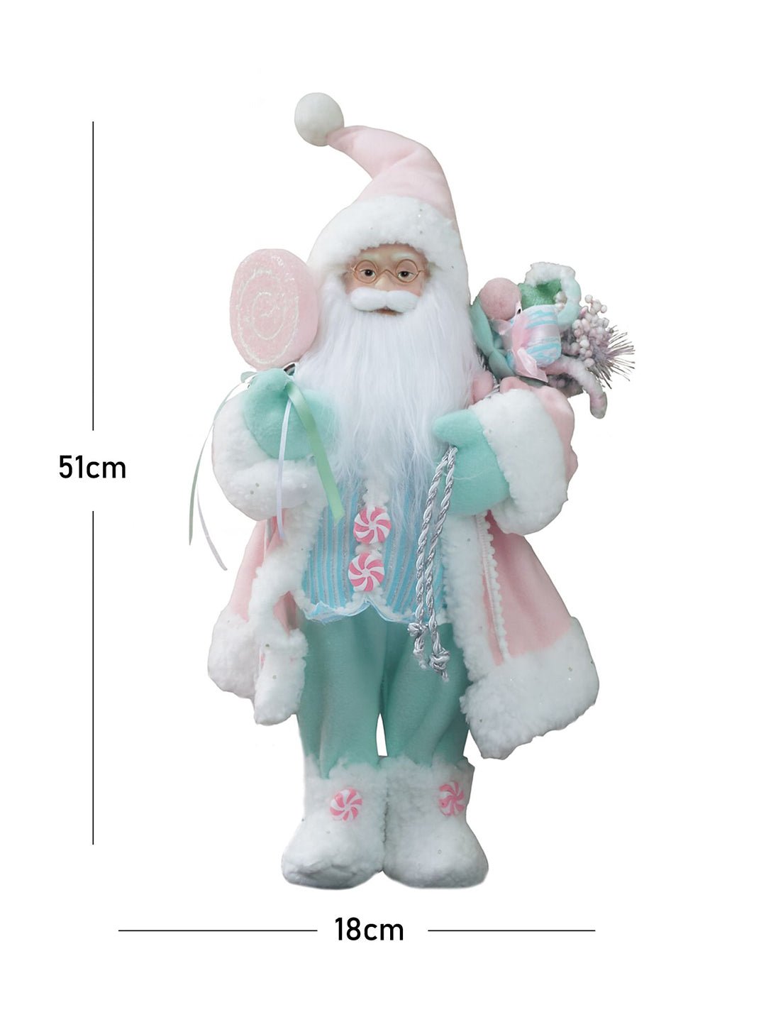 Little Surprise Box 20 inches Pastel Candyland self standing Santa Christmas table décor - Christmas Decor