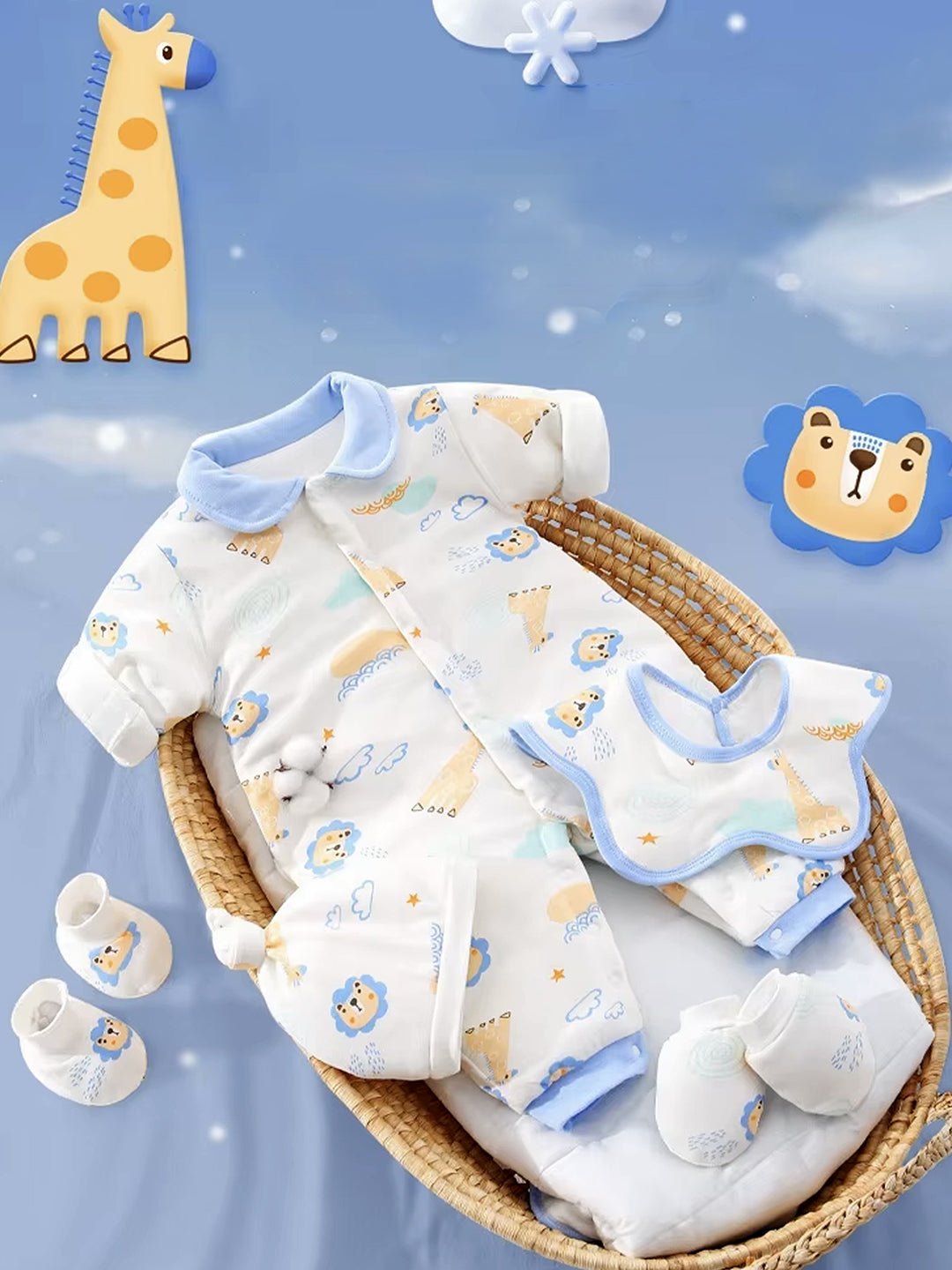 Little Surprise Box, 20 pcs Animal Kingdom Newborn Baby Girl/ Boy Gift Box Hamper (0 - 12 months) - LSB - BS20 - BLUEANIMALS